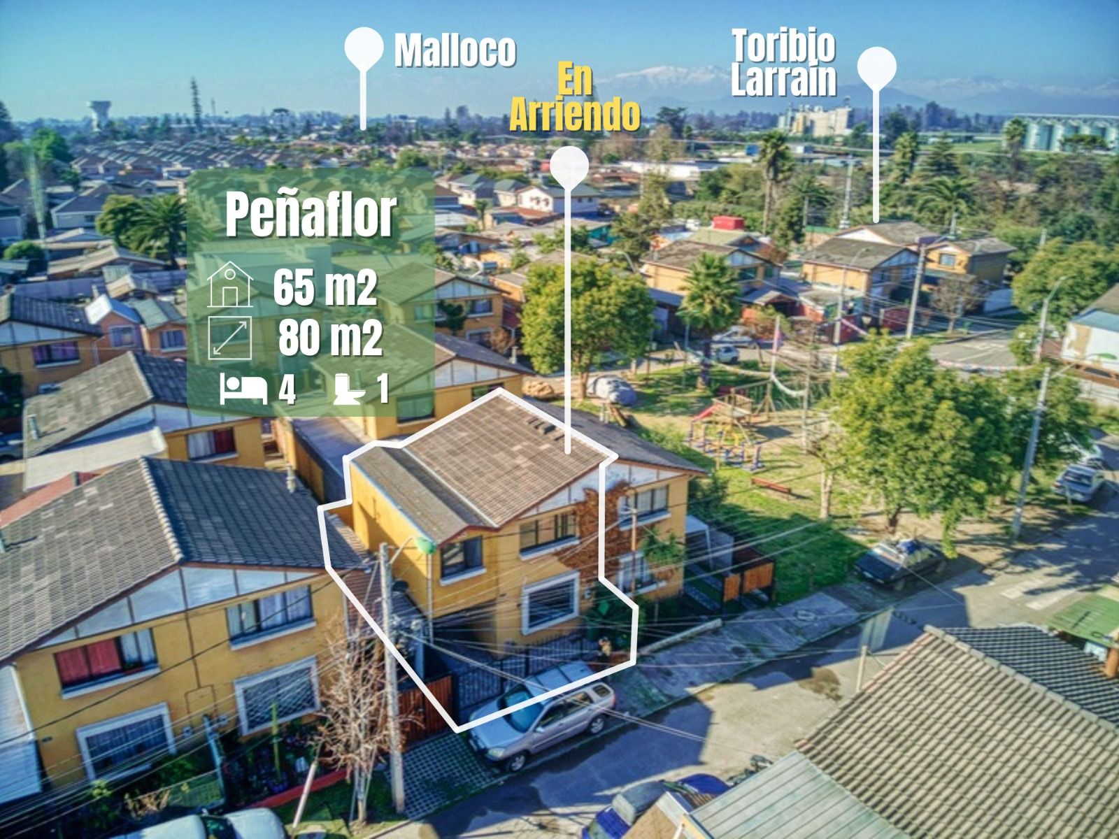 Casa 4 dormitorios en arriendo en Peñaflor, 4 dormitorios, 85 m² — vista principal