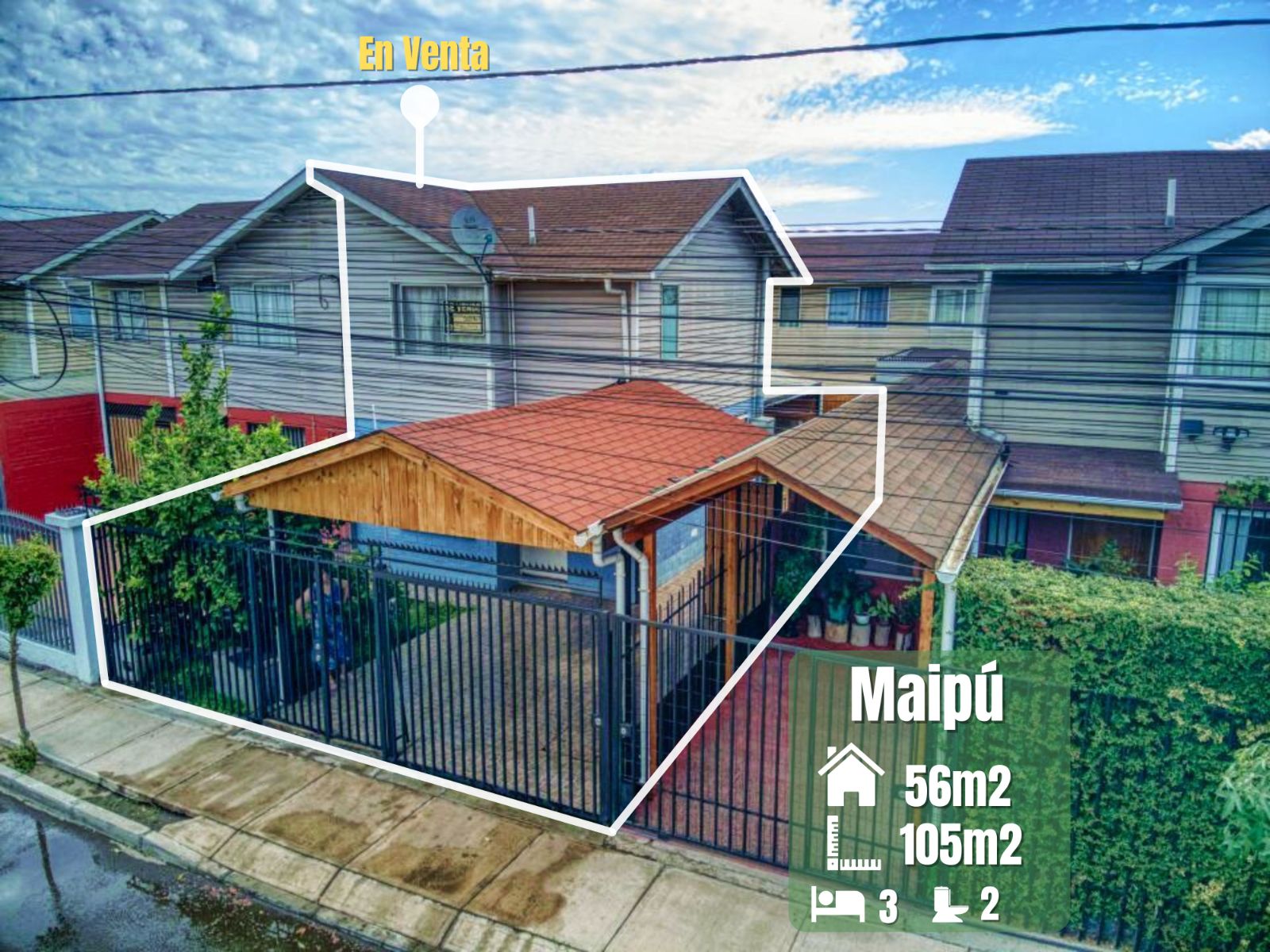 Casa con quincho en venta en Maipú, 3 dormitorios, 56 m² — vista principal