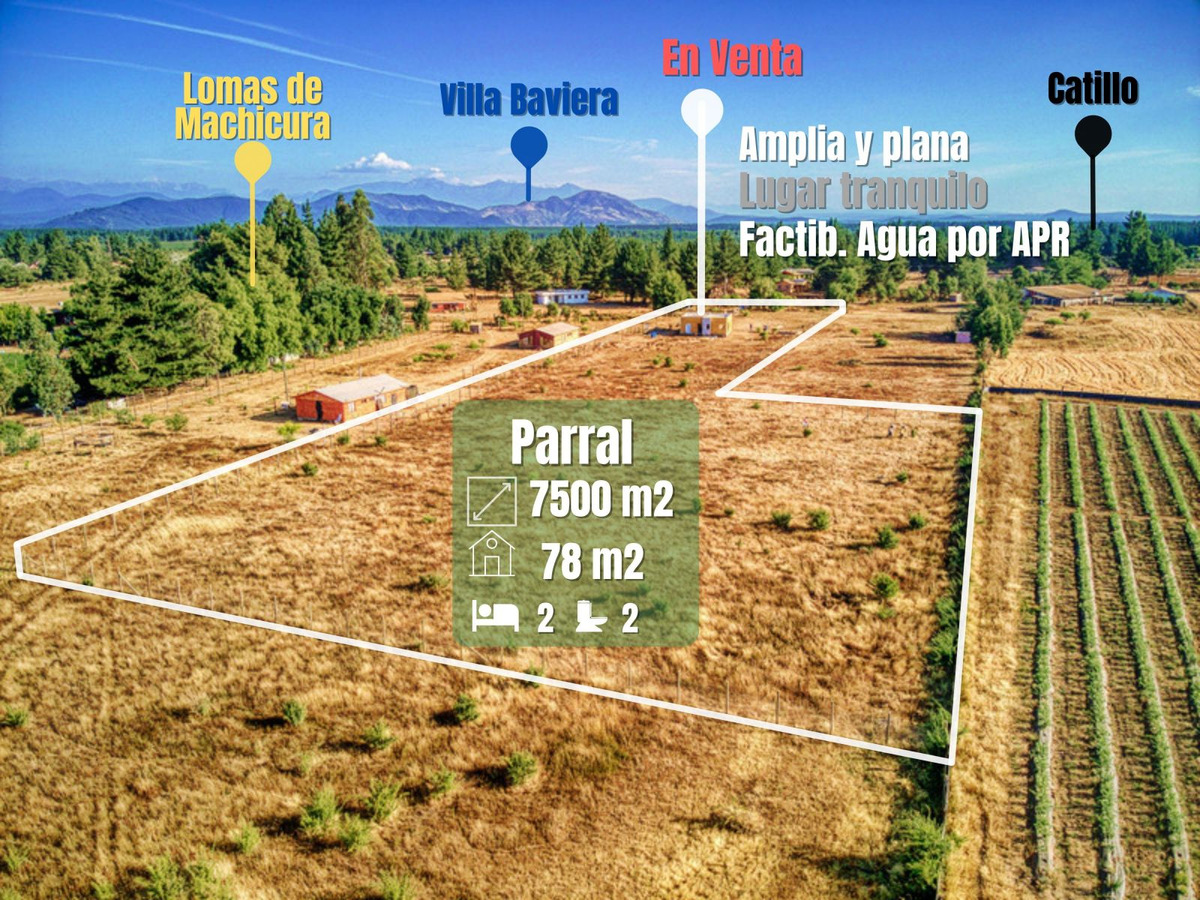 Parcela 2 dormitorios en venta en Parral, 2 dormitorios, 7500 m² — imagen 3 de 11